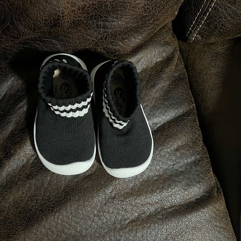 Kids Black and White Slip-On Slippers